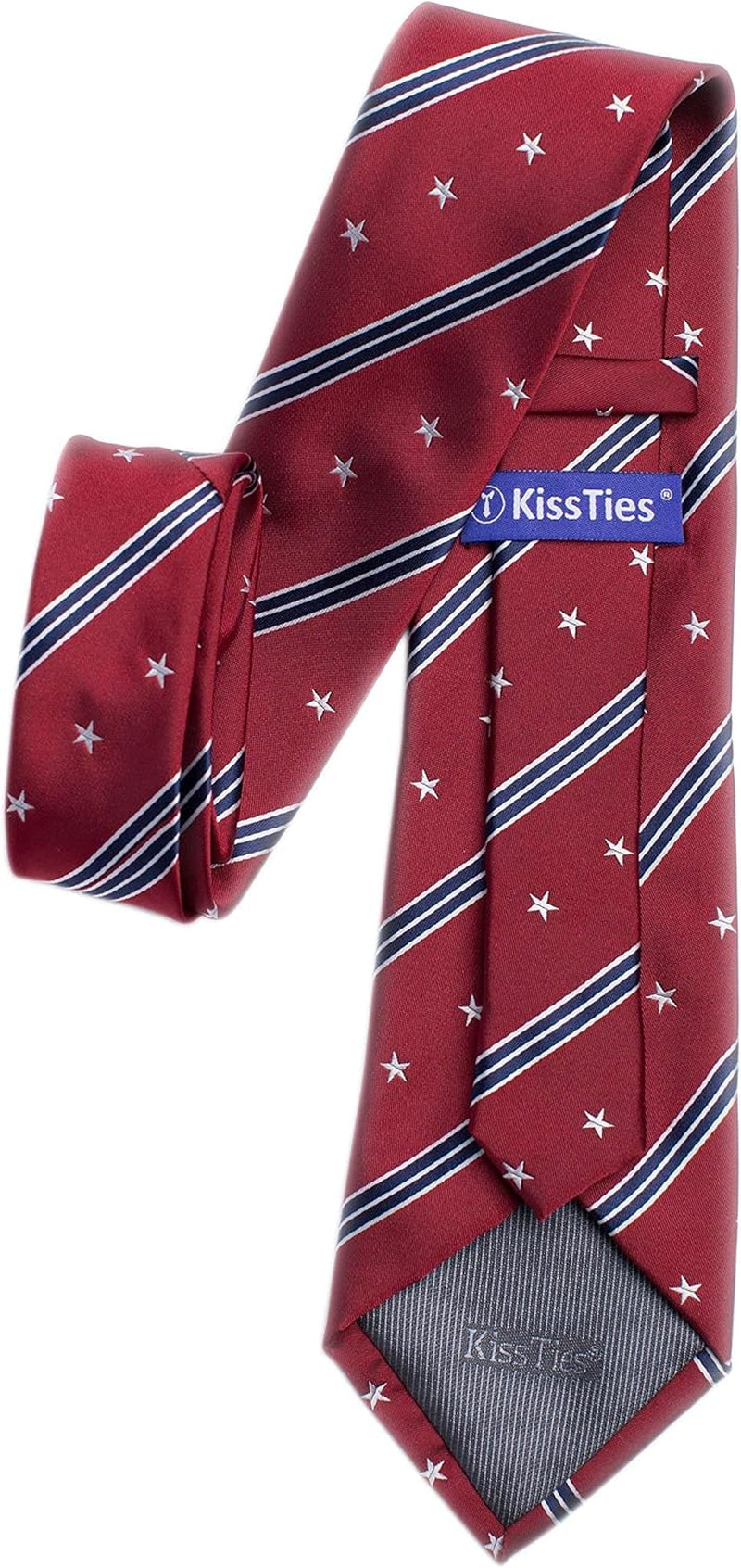 Mens Silk Tie Set Patriotic Ties the USA Necktie + Pocket Square