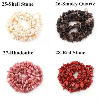 Natural Stone 5-8MM Irregular Shape Freeform Chip Bead Pink Quartz Amethysts Agates Lapis Lazuli for Jewelry Making DIY Bracelet16"