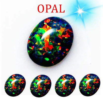 AAAAA BLACK MIX OPAL Gem OVAL Cabochon Cut 8X10Mm VVS Loose Gemstone DIY Precious Stones