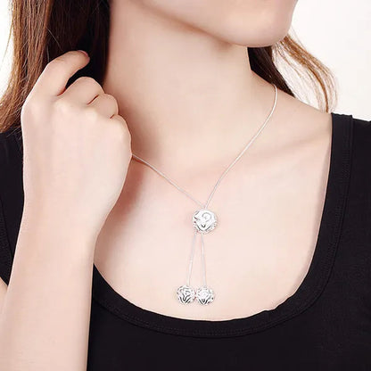 Women's Fashion 925 Sterling Silver Rose Flower Earrings Elegant Necklace Rings Bracelets Bangle Bridal Wedding Jewelry Set - WORLD TIME VISITS