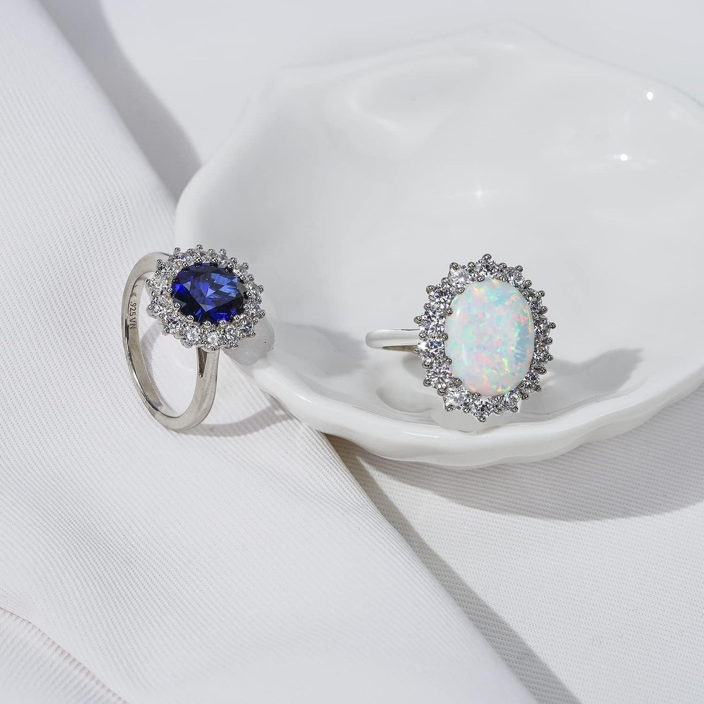 Platinum-Plated Sterling Silver Celebrity Kate Ring Made with Infinite Elements Zirconia Accents, (Previously Amazon Collection)
