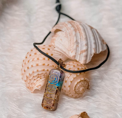 Orgone Chakra Necklace with Adjustable Cord - 7 Chakra Stone Healing Pendant for Spiritual Healing