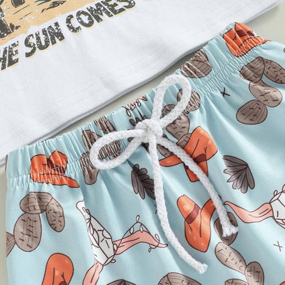 Baby Boy Clothes Toddler Summer Outfit Short Sleeve T-Shirt Tee Tops Joggers Casual Shorts 2Pcs Clothing Set