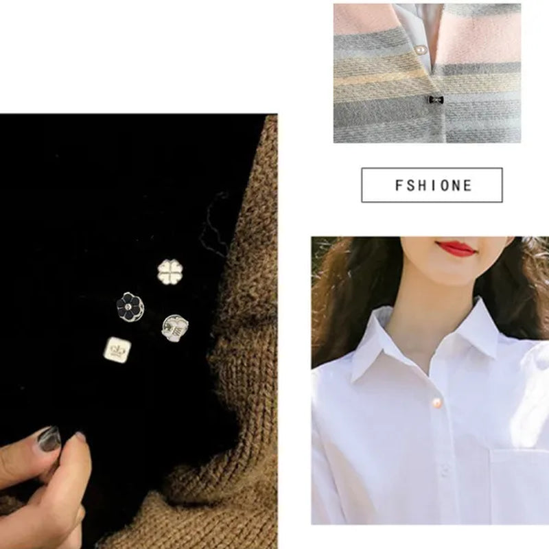100/30/10Pcs Cute Practical Anti-Glare Brooch Dress Neckline Pearl Pin Clothes Fixed Brooch Women Girl Fashion Jewelry Accessories