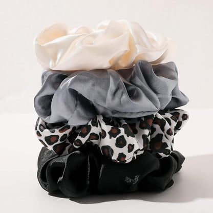 Scrunchies Hair Ties for Girls Women Elastics Bands Ponytail Holder Pack of Neutral Hair Accessories Big Large Scrunchie Cute Hairties for Thick Hair - WORLD TIME VISITS
