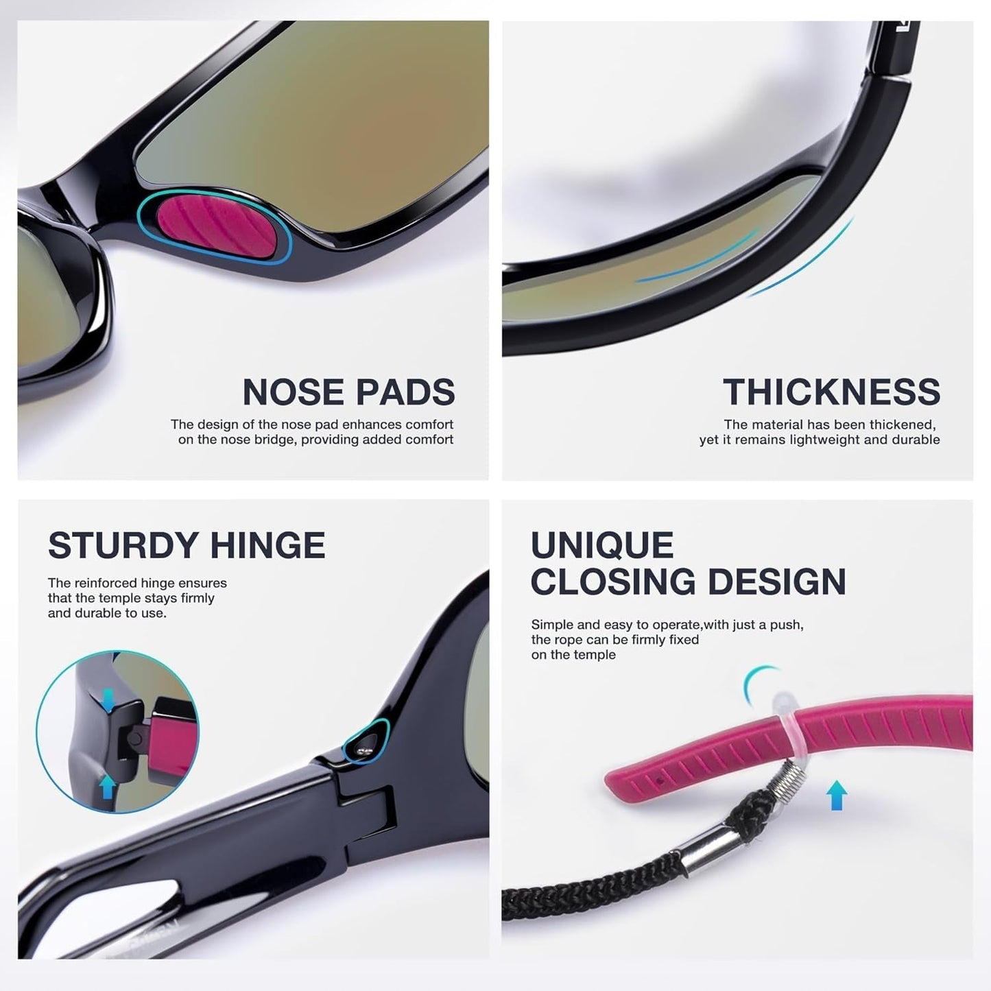 Polarized Sports Sunglasses Driving Sun Glasses Shades for Men Women Tr90 Frame for Cycling Fishing Running RB831
