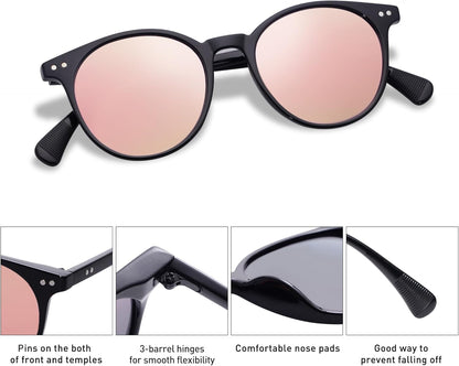 Small round Classic Polarized Sunglasses for Women Men Vintage Style UV400 Lens SJ2113