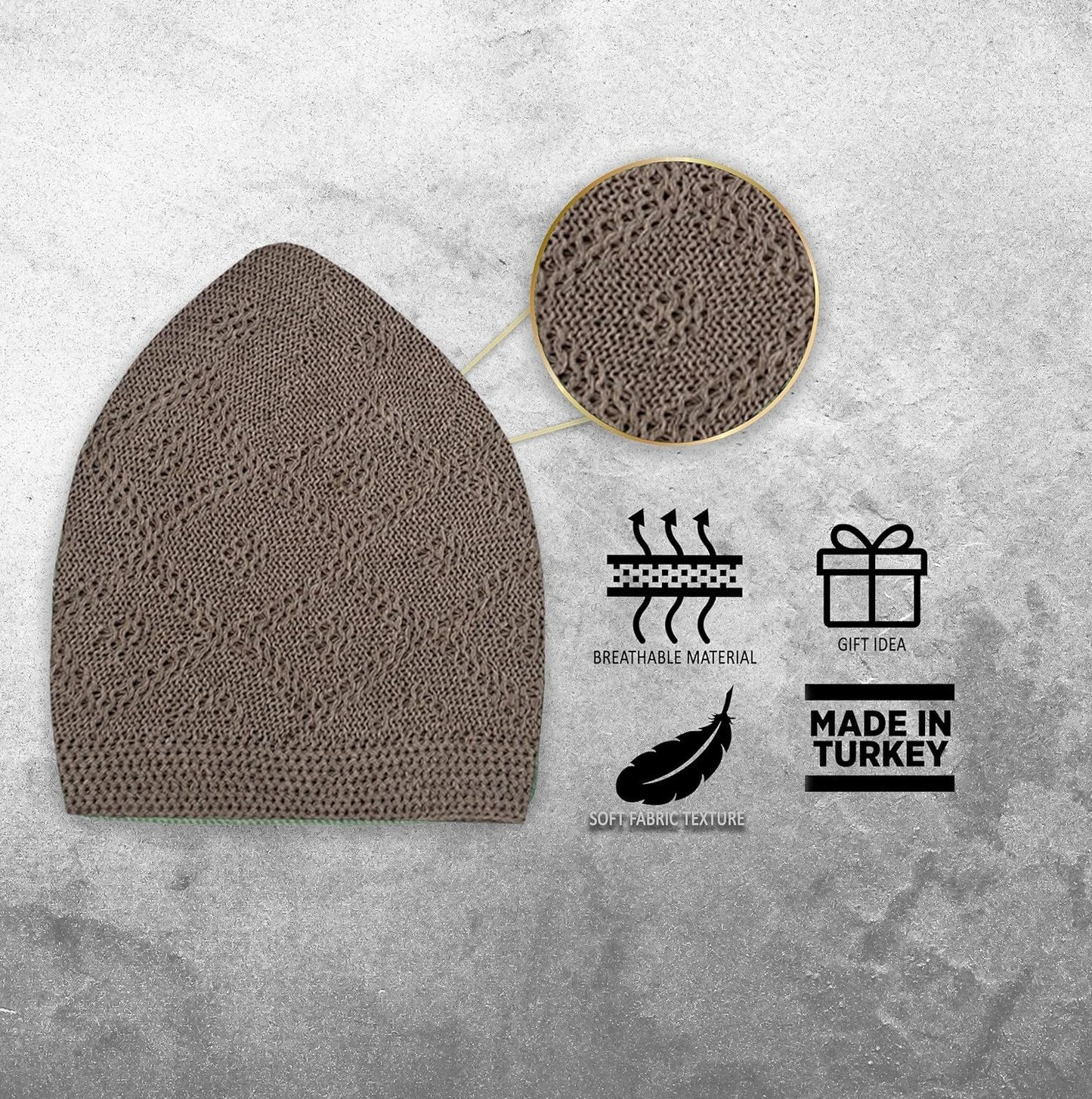 Kufi Hats for Men, Muslim Clothes for Men,%100 Breathable Skull Beanie, Crochet Cap, Handicraft Taqiyah, Cufi, Kufe