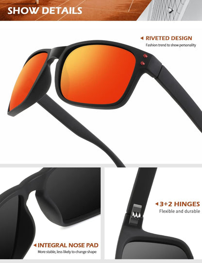 Polarized Sunglasses for Men and Women Vintage Style Sun Glasses for Fishing Running Driving with UV Protection