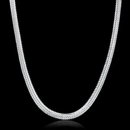 FASHION 925 Sterling Silver Men Party Jewelry Men's Foxtail Chain Necklace Bracelet Jewelry Set