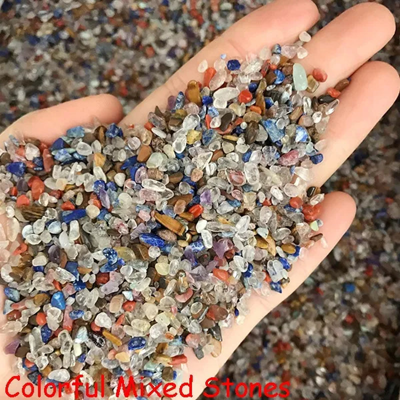 Natural Crystal Mixed Beads Irregular Shaped Tumbled Chips Crushed Stone Yoga Healing Crystal Turquoise Lapis Lazuli Amazonite Stones for Jewelry Making DIY Bracelet Necklace Home Decoration