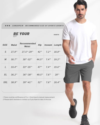 2 Pack Mens Workout Athletic Shorts 7 Inch Inseam Quick Dry Hiking Shorts Men Lightweight Sports Gym Shorts Running