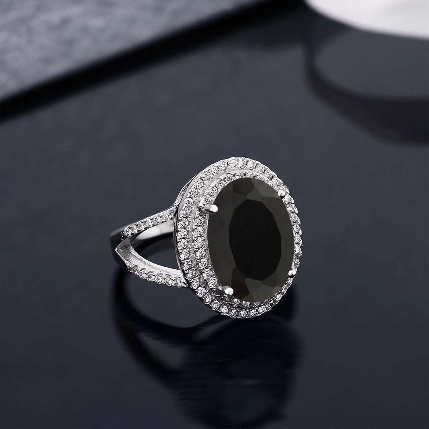 925 Sterling Silver 14X10MM Oval Gemstone Birthstone Ring for Women | Wedding Engagement Anniversary Promise Ring for Women | Available in Size 5, 6, 7, 8, 9