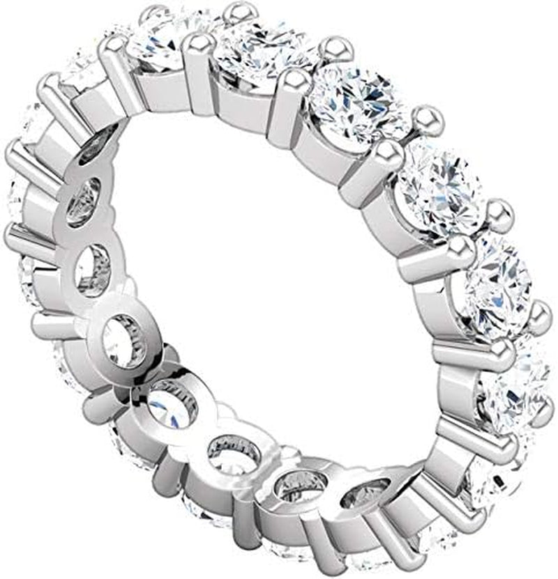 5 Carat (Ctw) 14K White Gold round Diamond Ladies Eternity Wedding Anniversary Stackable Ring Band Luxury Collection (D-E Color VS1-VS2 Clarity) - WORLD TIME VISITS