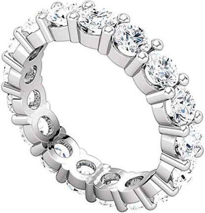 5 Carat (Ctw) 14K White Gold round Diamond Ladies Eternity Wedding Anniversary Stackable Ring Band Luxury Collection (D-E Color VS1-VS2 Clarity) - WORLD TIME VISITS