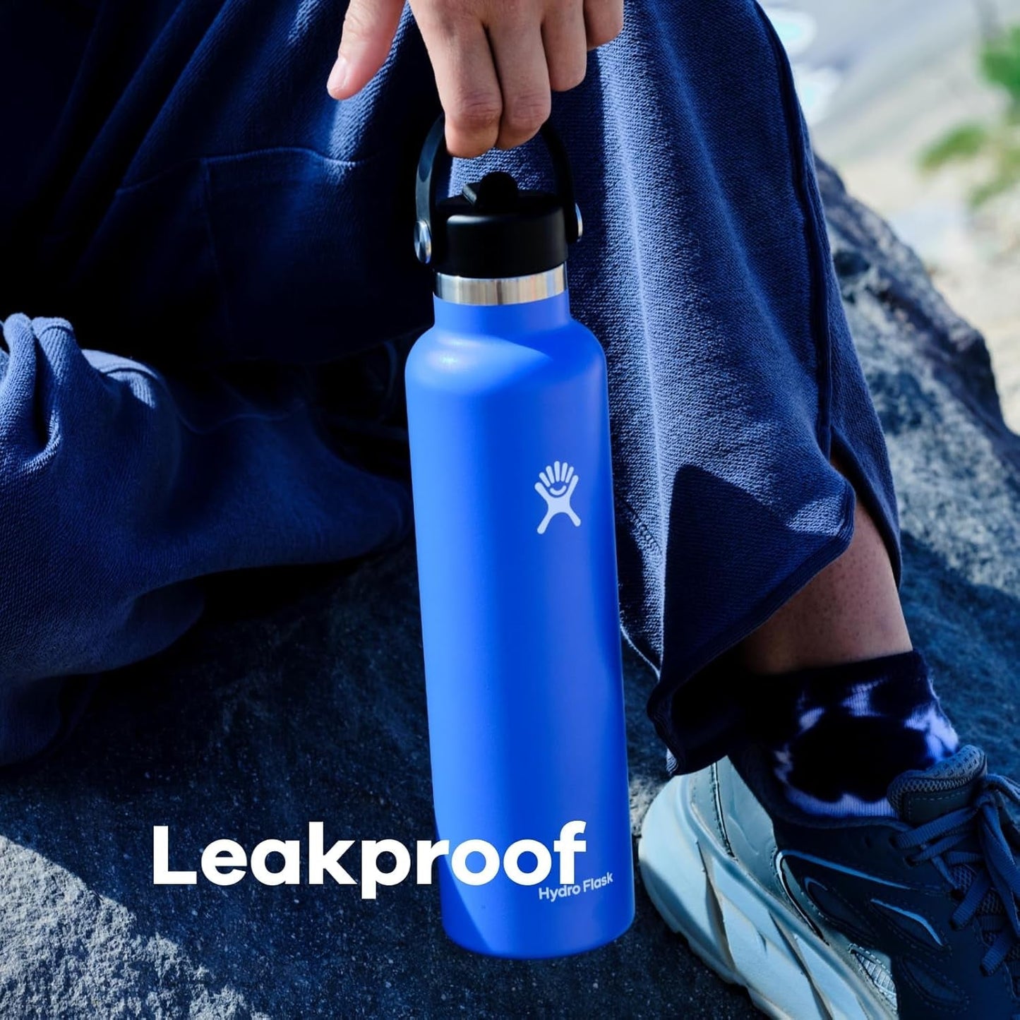 24 Oz Stainless Steel Standard Mouth Water Bottle with Flex Straw Cap and Double-Wall Vacuum Insulation - WORLD TIME VISITS