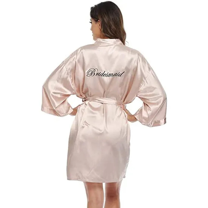 Bridal Party Wedding Robe Gold Letter Bride Robes Bridesmaids Sleepwear Nightwear Wedding Bathrobe