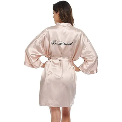Bridal Party Wedding Robe Gold Letter Bride Robes Bridesmaids Sleepwear Nightwear Wedding Bathrobe