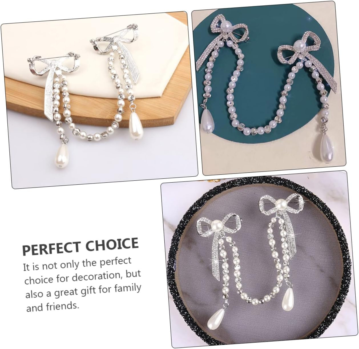 Diamond Tassel Pearl Brooch Chain Alloy Shiny Corsage Women'S Unique Brooch for Parties and Daily Wear