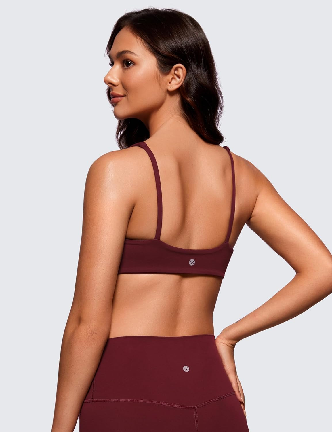 Butterluxe Spaghetti Strap Sports Bras for Women - Square Neck Yoga Wireless Low Coverage Padded Cami Crop Top - WORLD TIME VISITS