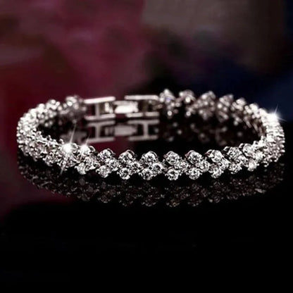Luxury Fashion Women's Creative Crystal Bracelet Golden Leaf Bracelet Zircon Bracelet Jewelry Rose Golden Bracelet Engagement Wedding Bracelet Jewelry Birthday Party Anniversary Gift