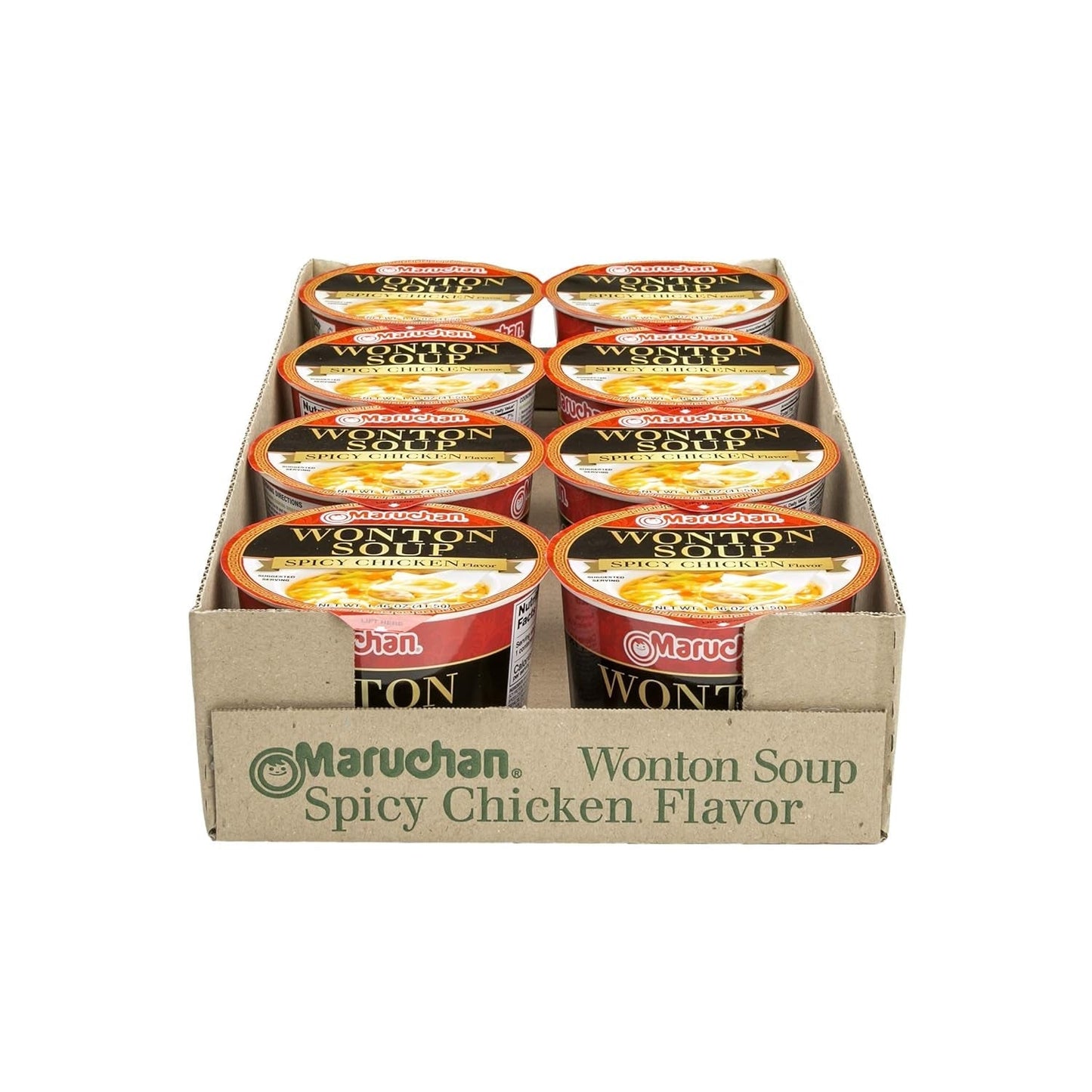 Microwavable Bowl Wonton Hot and Spicy Chicken Flavor, Pack of 8 - WORLD TIME VISITS