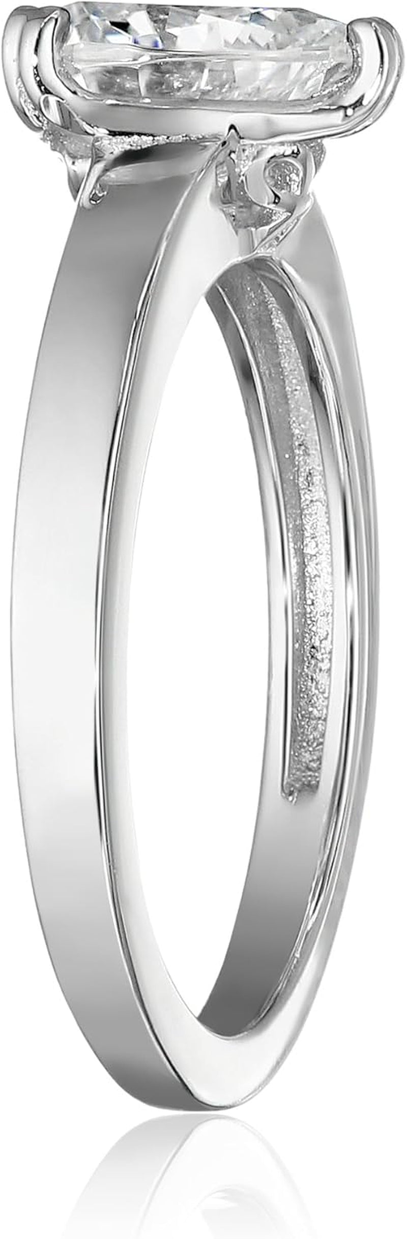 Sterling Silver Fancy Shape Solitaire Ring Made with Infinite Elements Zirconia, (Previously Amazon Collection)