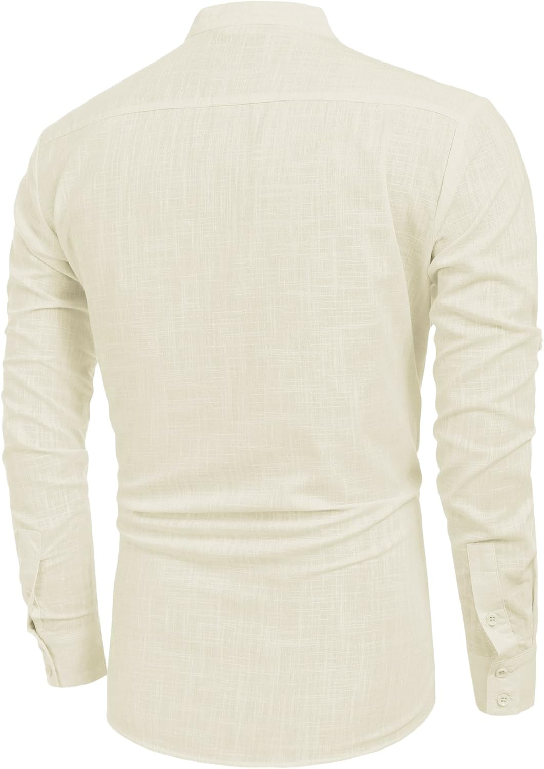 Men'S Cotton Linen Henley T-Shirts Long Sleeve Hippie Casual Beach T-Shirts