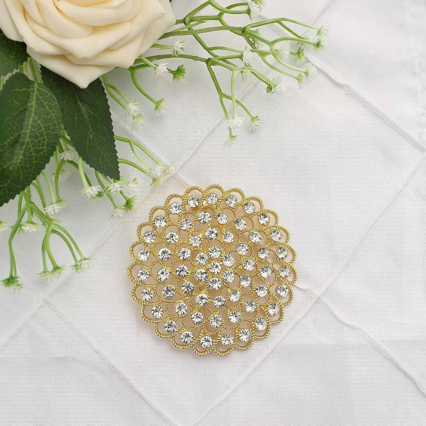 2" Silver Diamond Chair Buckle Sash Pin