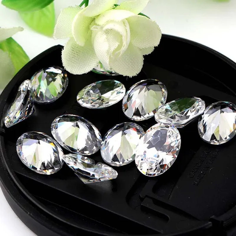 1Pcs 10X14Mm Oval CUT Cubic Zircon AAA Quality Pointed Bottom Loose Gemstones DIY Jewelry Making Decors 5 Colors