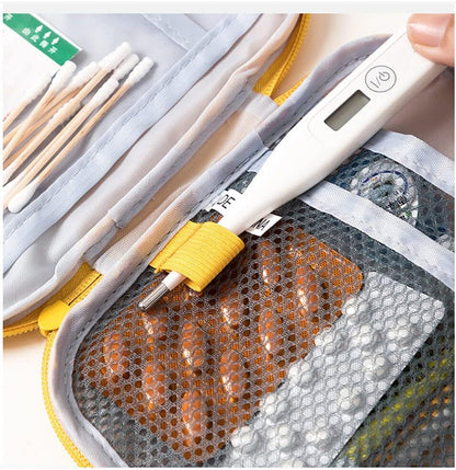 Empty First Aid Bag, Small Portable Empty First Aid Kit Bag Waterproof Travel Medicine Bag for Emergency, Lightweight Medical Storage Bag Compact First Aid Pouch for Outdoor Camping Hiking