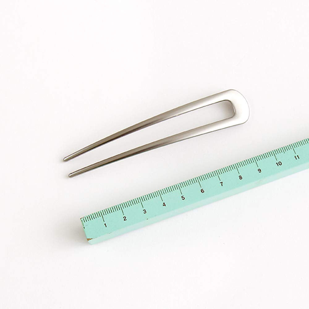 [2 Pack]  U-Shape Hairpins, Bride Hair Accessories Hair Pins Clip Vintage Hair Stick,Hairstyle Chignon for Women Girls-Silver