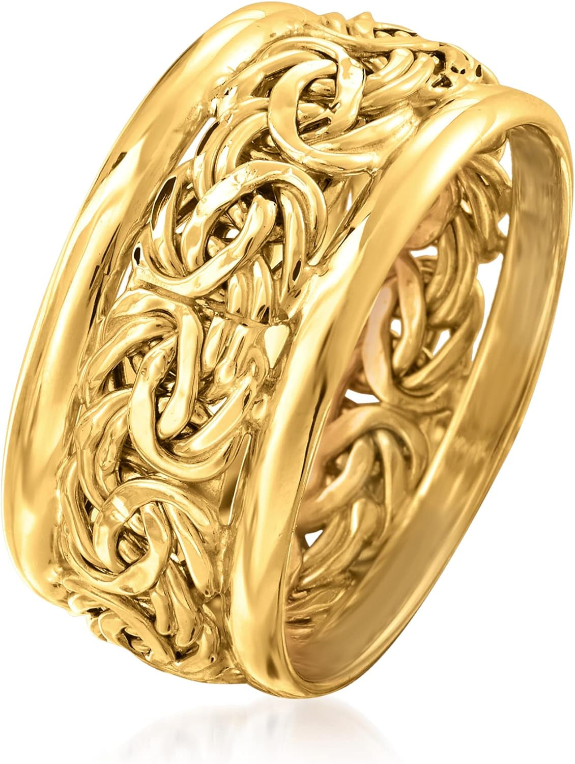 10Kt Yellow Gold Byzantine Bordered Ring