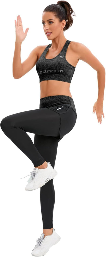 Women'S 5Pcs Sport Suits Fitness Yoga Running Athletic Tracksuits