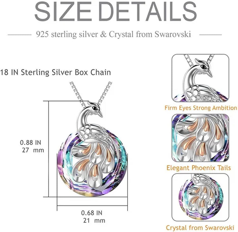 Fashion Phoenix /Snake /Pendant Necklace for Women Sterling Silver Female Jewelry Gifts with Zircon Crystal