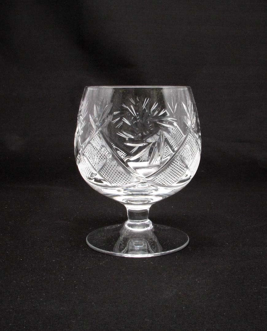 Set of 6 Russian Cut Crystal Cognac/Brandy Snifters Handmade