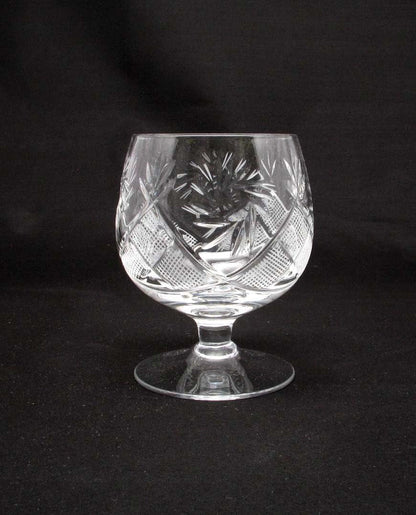 Set of 6 Russian Cut Crystal Cognac/Brandy Snifters Handmade