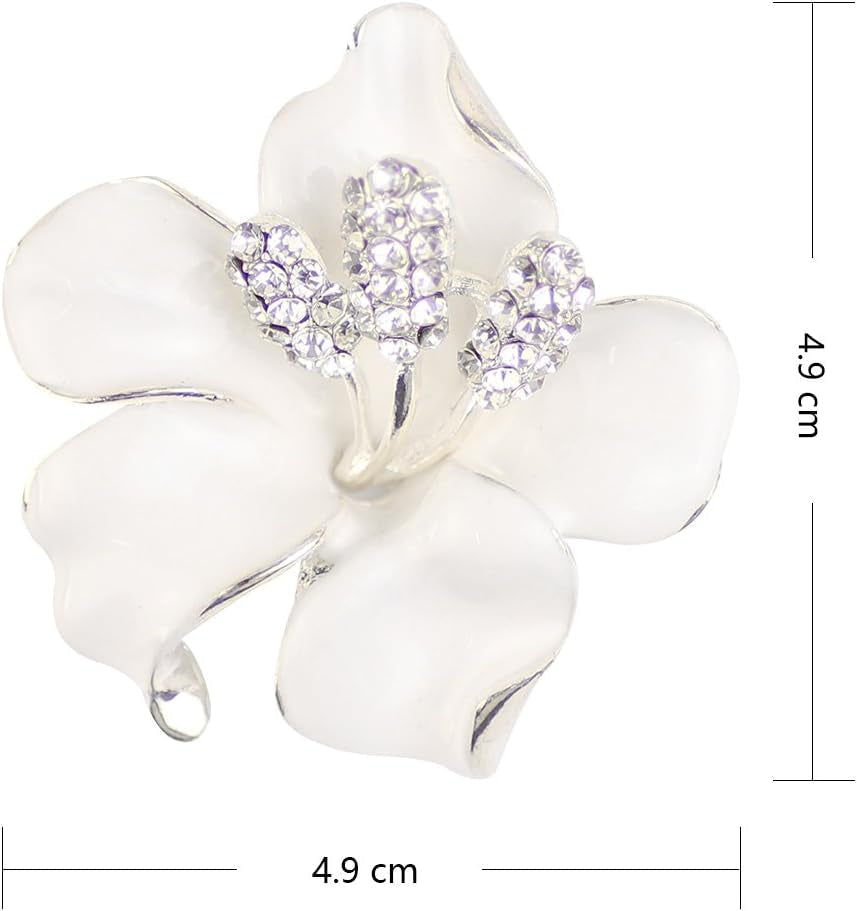 Brooch Pin for Women Flowers Brooch with Created Crystal | Elegant Brooches and Pins for Women | Pearl Brooches for Women with Flower Pins | Designer Brooch Collar Pins for Women, Purple/White/Red, 29.8G
