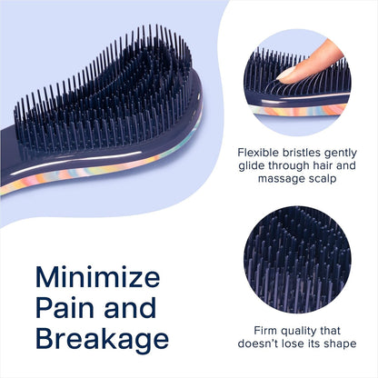 Glide Thru Detangling Brush for Adults and Kids - Detangler Hair Brush for Curly or Straight, Wet or Dry Hair - Gentle on Tangles Hairbrush and Comb - 7.5 X 3-Inch, Soft Hazy Swirl