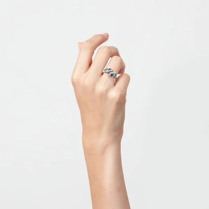 Trendy Luxury Creative Ladies Stone Ring Sparkling Twisted Zircon Ring Bridal Wedding Engagement Ring Mother's Day Birthday Party Anniversary Gift High Jewelry Anillo De Compromiso