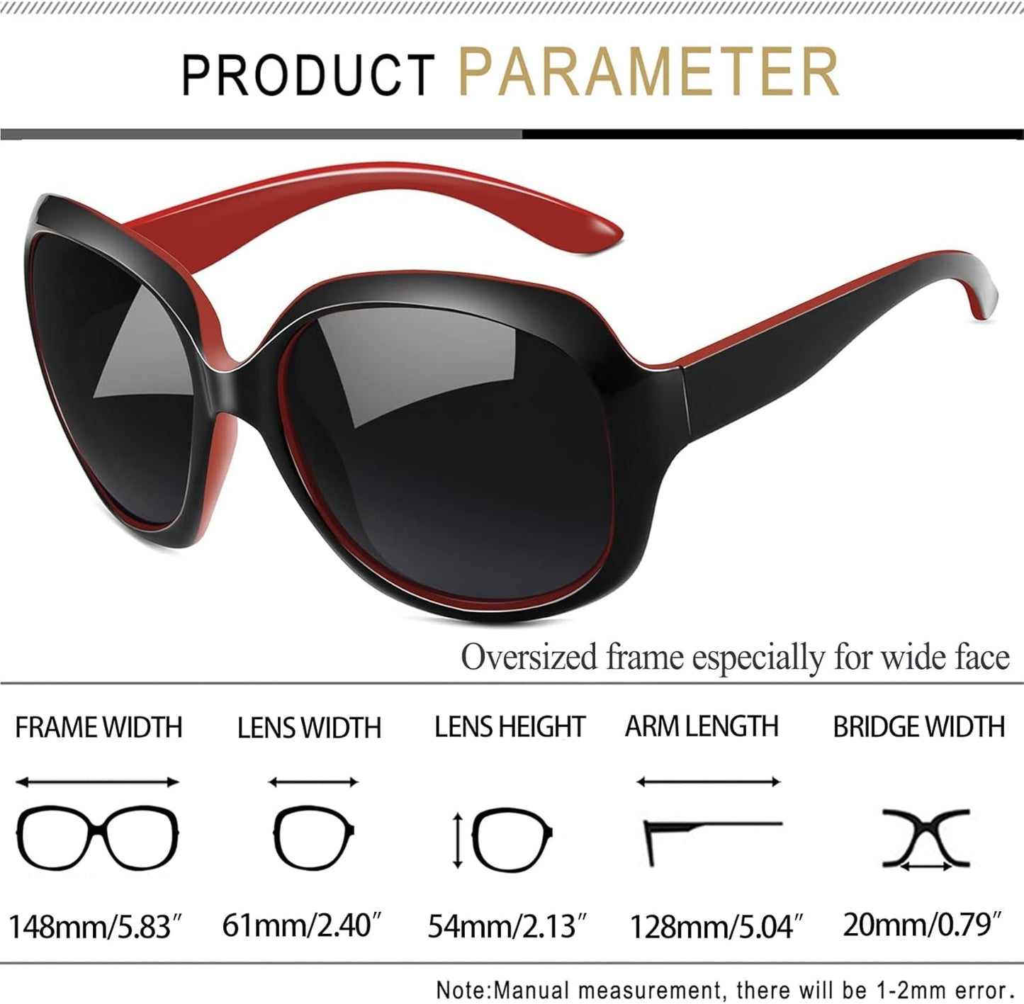 Oversized Sunglasses Womens Trendy Polarized Large Driving Sun Glasses Ladies UV Protective Big Sunnies Shades