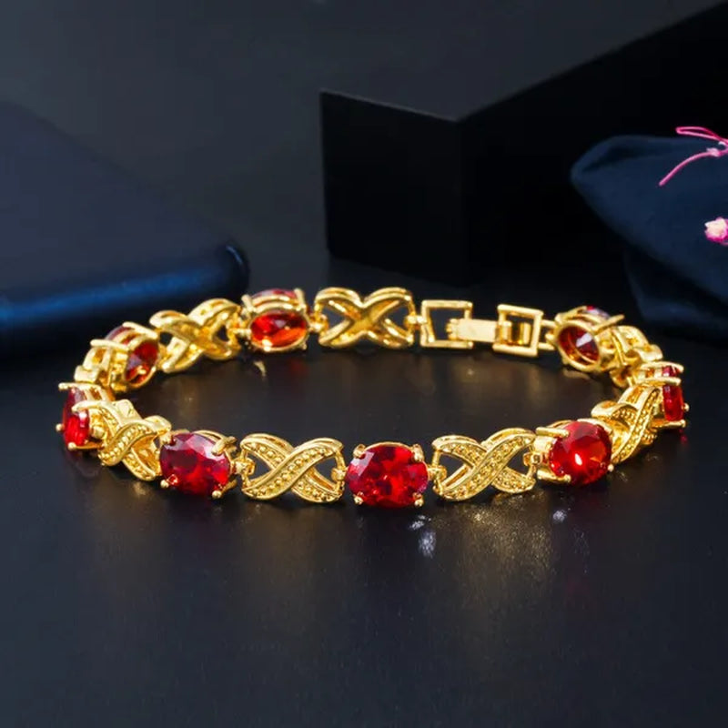 CANDICE Indian Luxury Wedding Party Bangle Jewelry with AAA CZ Stone Gold Plated X Shape Bracelet for Summer Fashion