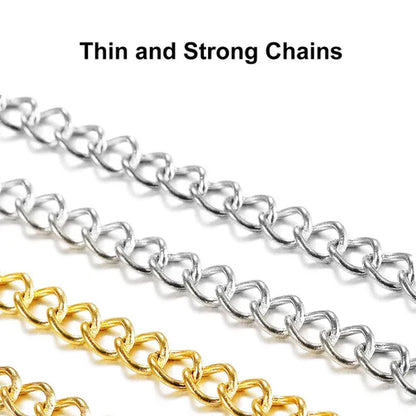 Necklace Extenders, Stainless Steel Necklace Bracelet Extender Chain Set, Anklet Extension Chains with Double Lobster Clasps and Closures for Jewelry Making, Fine Chain (Silver and Golden), 12Pcs