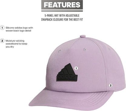 Men'S Sport 5-Panel, High Crown Structured Snapback Adjustable Fit Cap
