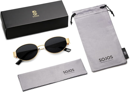 Retro Oval Sunglasses for Women Trendy Sun Glasses Classic Shades UV400 Protection SJ1217