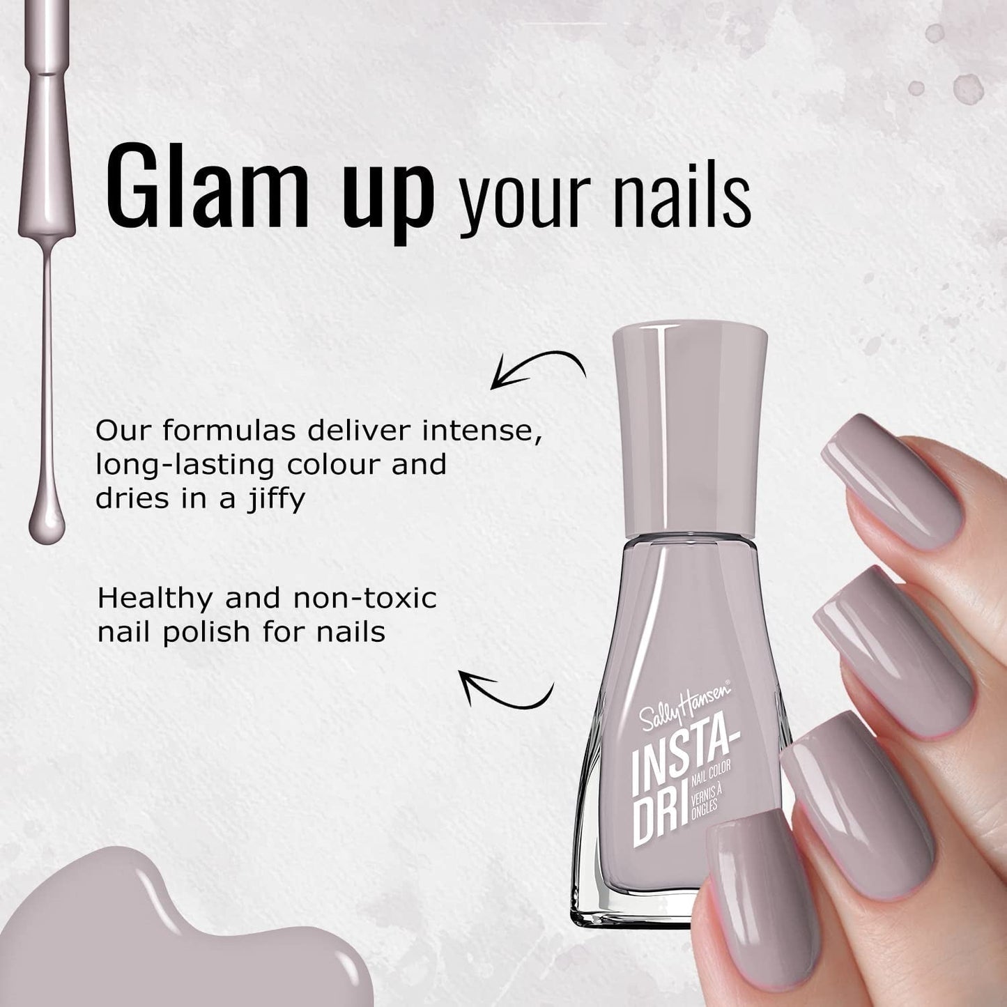 Insta-Dri Nail Polish Lacquer, against the Grey-In, 0.31 Fl Oz
