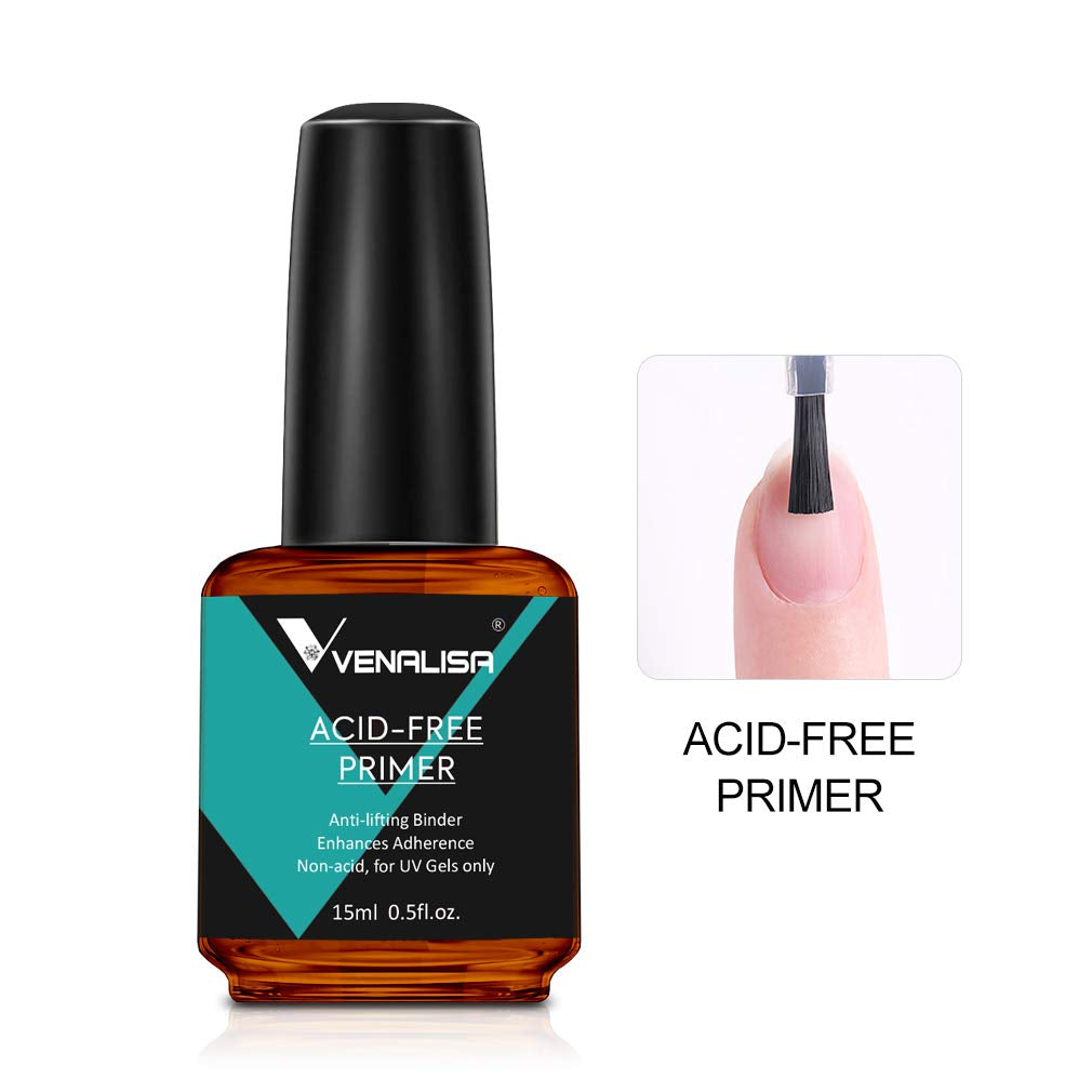VENALISA 15Ml Gel Nail Polish, Acid-Free Primer & Nail Prep Dehydrate Nail Gel Polish Nail Art Starter Manicure Salon DIY at Home, 0.53 OZ