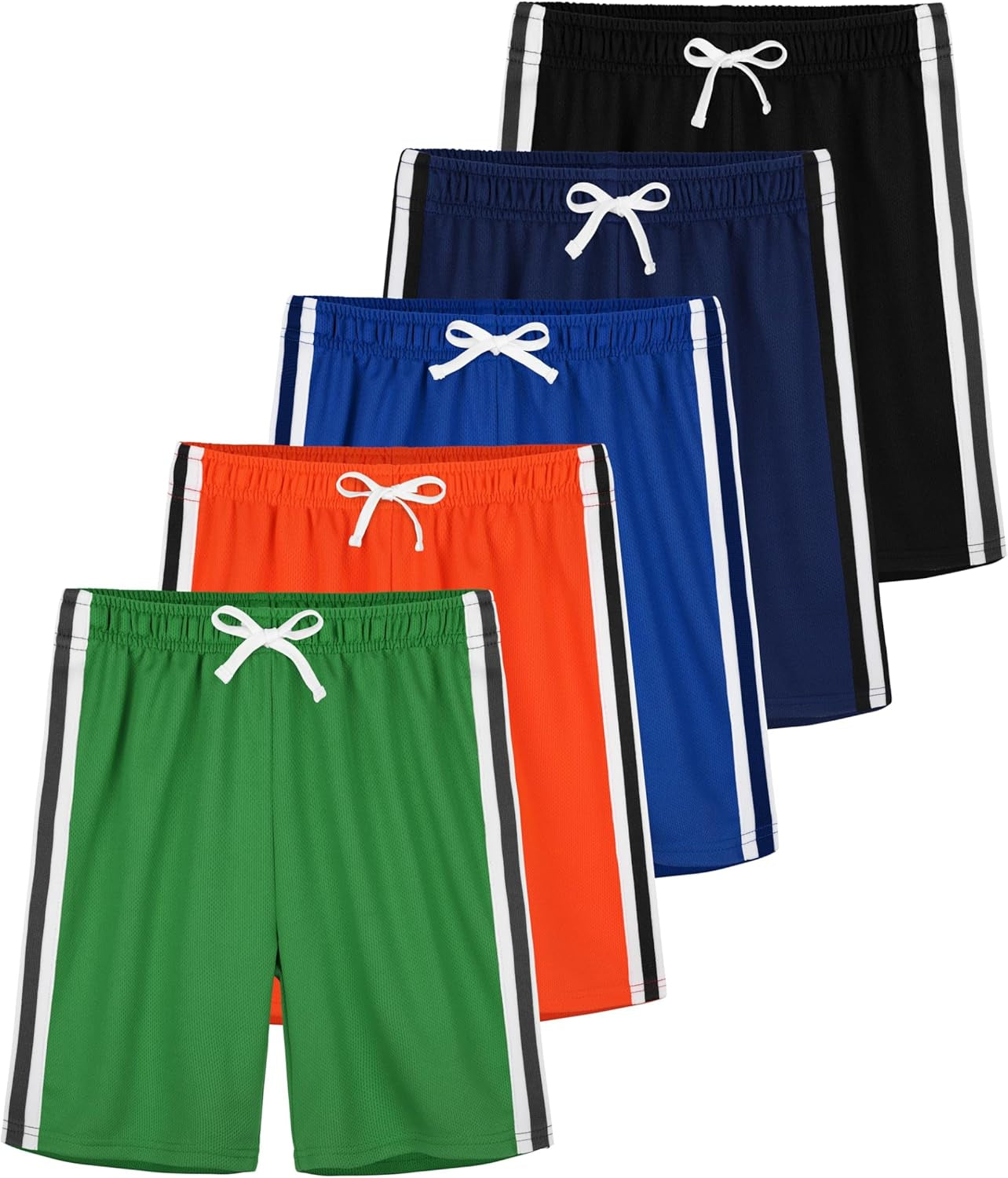 5 Pack Boys Shorts Boys Athletic Basketball Mesh Kids Soccer Gym Shorts Clothes Quick Dry Active Sports Shorts - WORLD TIME VISITS