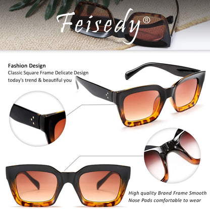 Classic Women Sunglasses Fashion Thick Square Sun Glasses Chunky Frame UV400 B2471