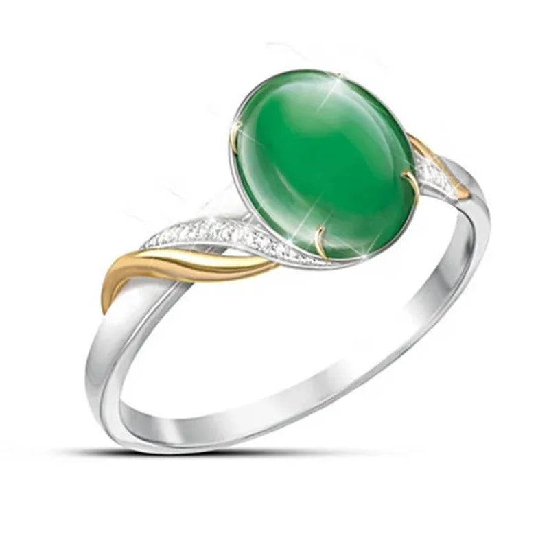 Exquisite Empress Burma Burma Jade 925 Sterling Silver Ring Green Jade Gemstone Ring Bright Diamond Simple Ring, Elegant and Fashionable Ladies Jewelry Accessories Anniversary, Gift for Wife, Mother, Daughter, Friend
